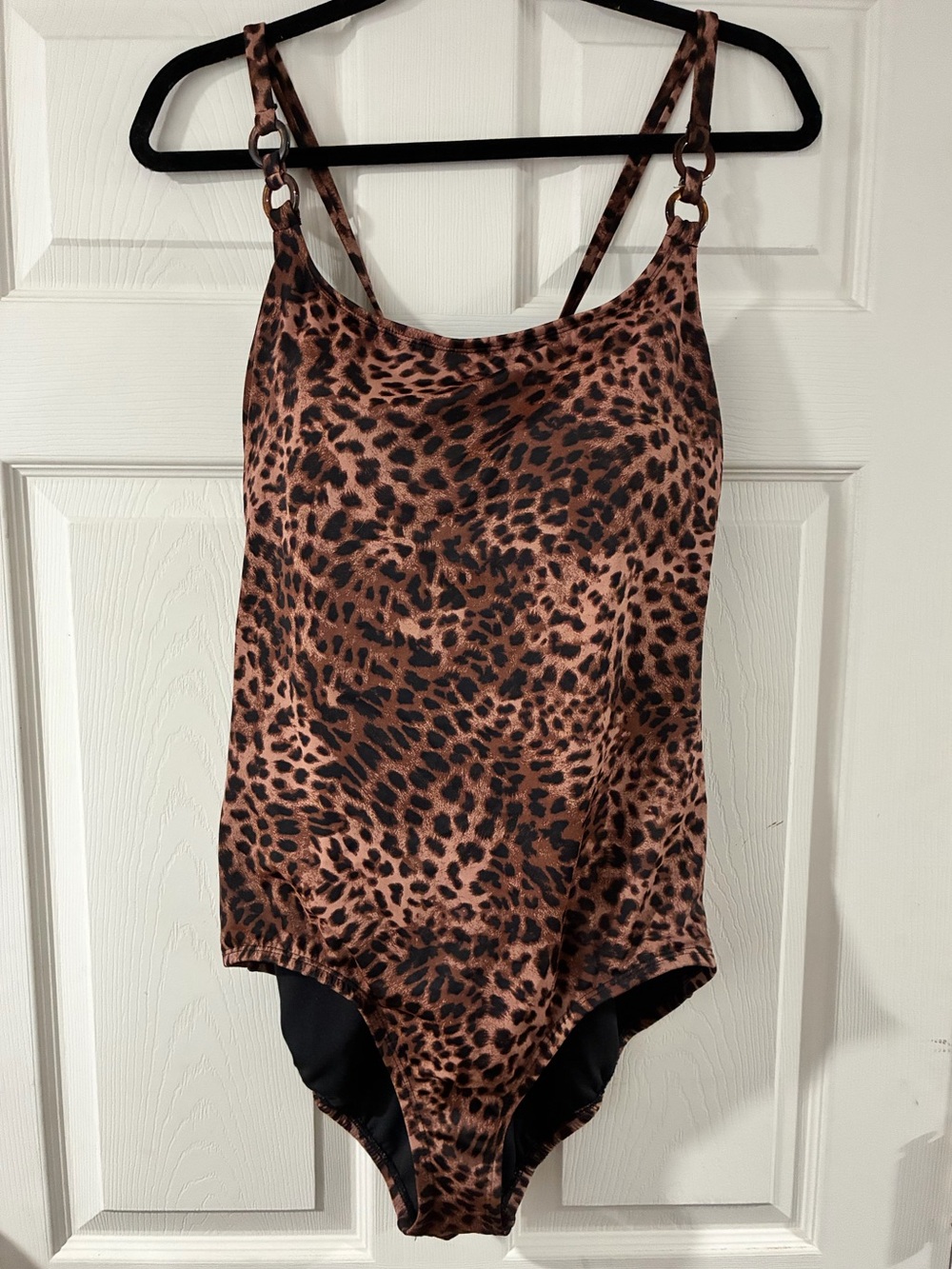 Bikini Brand Leopard Print One Piece Swimsuit Plus Size 1X 16W-18W Brown Black